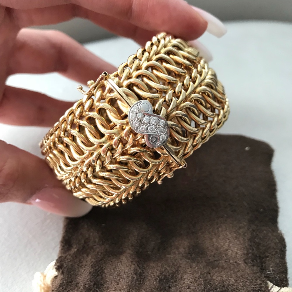Gold plated 14k diamond bracelet